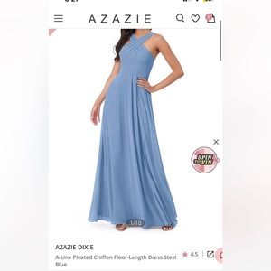 Azazie Dixie - Steel Blue - Size A2 - bridesmaids dress